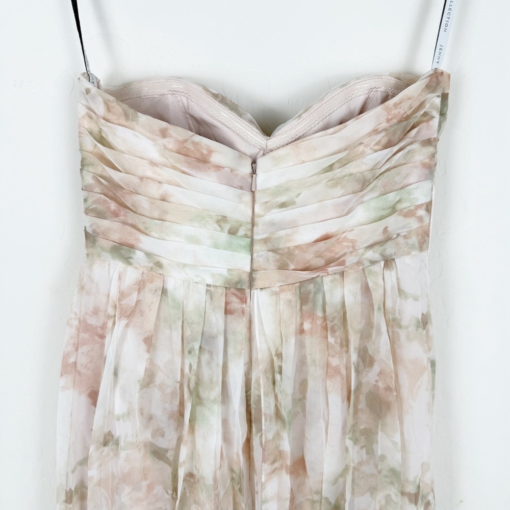 Jenny Yoo Collection Watercolor Nyla Floral Strapless Dress Maxi Bridesmaid - Picture 9 of 14